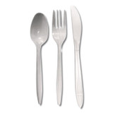 DART SOLO® RSW7Z Reliance Mediumweight Cutlery Kit, Fork/Knife/Spoon, Plastic, White, 500/Carton