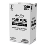 DART W8J8S Foam Drink Cups, 8 oz, White, 25/Bag, 40 Bags/Carton