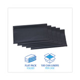 BOARDWALK G4347G Linear Low Density Industrial Can Liners, 56 gal, 1.3 mil, 43" x 47", Gray, Flat Pack, 100/Carton