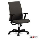 HON COMPANY IT105CU19 Ignition Series Fabric Low-Back Task Chair, Supports Up to 300 lb, 17" to 21.5" Seat Height, Iron Ore Seat/Back, Black Base