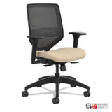 HON COMPANY SVM1ALC22TK Solve Series Mesh Back Task Chair, Supports Up to 300 lb, 16" to 22" Seat Height, Putty Seat, Black Back/Base