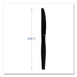 BOARDWALK KNIFEHWBLA Heavyweight Polystyrene Cutlery, Knife, Plastic, Black, 1,000/Carton
