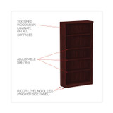ALERA VA63-6632MY Alera Valencia Series Bookcase, Five-Shelf, 31.75w x 14d x 64.75h, Mahogany