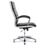 ALERA NR4119 Alera Neratoli High-Back Slim Profile Chair, Faux Leather, 275 lb Cap, 17.32" to 21.25" Seat Height, Black Seat/Back, Chrome