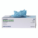 BOARDWALK 382MCTA Disposable Examination Nitrile Gloves, Powder-Free, Medium, 5 mil Thick, 9.5" Long, Blue, 100/Box, 10 Boxes/Carton