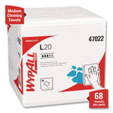 KIMBERLY-CLARK PROFESSIONAL WypAll® 47022 L20 Towels, 1/4 Fold, 4-Ply, 12.5 x 12 Unscented, White, 68/Pack, 12 Packs/Carton