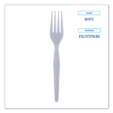 BOARDWALK FORKHW Heavyweight Polystyrene Cutlery, Fork, Plastic, White, 1,000/Carton
