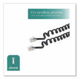 JASCO PRODUCTS COMPANY Power Gear 2763986177 Coiled Phone Cord, Plug/Plug, 12 ft, Black