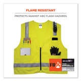 TENACIOUS HOLDINGS, INC. ergodyne® 21489 GloWear 8262FRZ Class 2 FR Surveyor Zip Vest, Tencel/Modacrylic/Para-aramid/Kevlar, 4X-Large/5X-Large, Lime