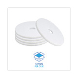 BOARDWALK 4018 WHI Polishing Floor Pads, 18" Diameter, White, 5/Carton