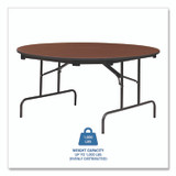 ICEBERG ENTERPRISES 55264 OfficeWorks Wood Folding Table, Round, 60" x 29", Mahogany Top, Gray Base