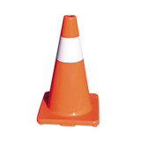 TATCO 25500 Traffic Cone, 10 x 10 x 18, Orange/Silver