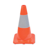 TATCO 25500 Traffic Cone, 10 x 10 x 18, Orange/Silver
