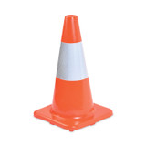 TATCO 25500 Traffic Cone, 10 x 10 x 18, Orange/Silver