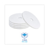 BOARDWALK 4017 WHI Polishing Floor Pads, 17" Diameter, White, 5/Carton