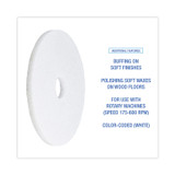 BOARDWALK 4017 WHI Polishing Floor Pads, 17" Diameter, White, 5/Carton