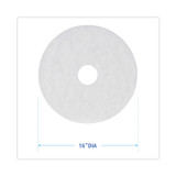 BOARDWALK 4016 WHI Polishing Floor Pads, 16" Diameter, White, 5/Carton