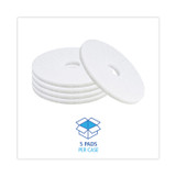 BOARDWALK 4016 WHI Polishing Floor Pads, 16" Diameter, White, 5/Carton