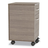 LINEA ITALIA UR610NW Urban Mobile File Pedestal, Left or Right, 2-Drawers: Box/File, Legal/A4, Natural Walnut, 16" x 15.25" x 23.75"
