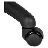 ALERA CASTERST2 Dual Wheel Hooded Casters, Grip Ring Type B Stem, 2" Soft Nylon Wheel, Black, 5/Set