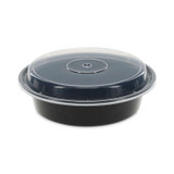 PACTIV EVERGREEN CORPORATION NC723B Newspring VERSAtainer Microwavable Containers, 24 oz, 7" Diameter, Black/Clear, Plastic, 150/Carton