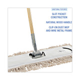 BOARDWALK M245C Cotton Dry Mopping Kit, 24 x 5 Natural Cotton Head, 60" Natural Wood Handle