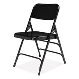 NATIONAL PUBLIC SEATING NPS® 310 300 Series Deluxe All-Steel Triple Brace Folding Chair, Supports Up to 480 lb, 17.25" Seat Height, Black, 4/Carton
