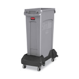 RUBBERMAID COMMERCIAL PROD. 1980602 Slim Jim Resin Trainable Dolly, 120 lb Capacity, 23.86 x 14.71 x 8.36, Black