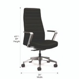 HON COMPANY CEUW0PU10C9P Cofi Executive High Back Chair, Supports Up to 300 lb, 15.5 to 20.5 Seat Height, Black Seat/Back, Polished Aluminum Base