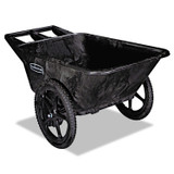 RUBBERMAID COMMERCIAL PROD. 5642 BLA Big Wheel Agriculture Wheelbarrow, 300 lb Capacity, 32.75" x 58" x 28.25", Black