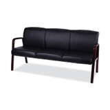 ALERA RL2319M Alera Reception Lounge WL 3-Seat Sofa, 65.75w x 26d.13 x 33h, Black/Mahogany