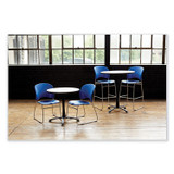 SAFCO PRODUCTS 6804BU Reve GuestBistro Chair with Sled Base, Supports Up to 250 lb, 18" Seat Height, Blue Seat/Back, Silver Base, 2/Carton