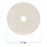 BOARDWALK 4017 NAT Natural Burnishing Floor Pads, 17" Diameter, White, 5/Carton