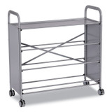 GRATNELLS USA, LLC SSET0644 Callero Plus Flat Shelf Trolley, Metal, 4 Shelves, 40.6" x 17.3" x 41.5", Silver