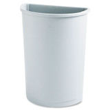 RUBBERMAID COMMERCIAL PROD. 352000GY Untouchable Half-Round Plastic Receptacle, 21 gal, Plastic, Gray
