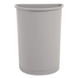 RUBBERMAID COMMERCIAL PROD. 352000GY Untouchable Half-Round Plastic Receptacle, 21 gal, Plastic, Gray