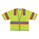 TENACIOUS HOLDINGS, INC. ergodyne® 24167 GloWear 8346Z Class 3 Two-Tone Hi-Vis Surveyor Zipper Vest, 2X-Large/3X-Large, Lime