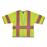 TENACIOUS HOLDINGS, INC. ergodyne® 24167 GloWear 8346Z Class 3 Two-Tone Hi-Vis Surveyor Zipper Vest, 2X-Large/3X-Large, Lime