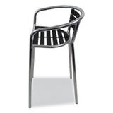 JMC FURNITURE PINBSBLK Pinzon Series Barstools, Supports Up to 300 lb, 31" Seat Height, Black/Silver Seat, Black/Silver Back; Silver Base