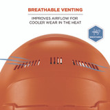 TENACIOUS HOLDINGS, INC. ergodyne® 60270 Skullerz 8966 Class C Lightweight CapStyle Hard Hat, Adjustable Venting, 6-Point Rachet Suspension, Orange