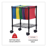 ALERA FW601416BL Compact File Cart for Side-to-Side Filing, Metal, 1 Shelf, 1 Bin, 15.25" x 12.38" x 21", Black