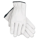 MCR SAFETY 3601XL Grain Goatskin Driver Gloves, Gunn Cut, Straight Thumb, X-Large, White, 12 Pairs