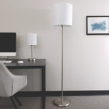 LEDU CORP. L9135 Slim Line Lamp Set, Table 12.63" High and Floor 61.5" High, Silver