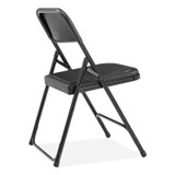 NATIONAL PUBLIC SEATING NPS® 810 800 Series Plastic Folding Chair, Supports Up to 500 lb, 18" Seat Height, Black Seat, Black Back, Black Base, 4/Carton
