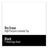 CORRELL, INC. 4848DE80954P Markerboard Activity Tables, Square, 48" x 48" x 19" to 29", White Top, Black Legs, 4/Pallet