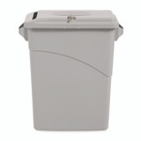 RUBBERMAID COMMERCIAL PROD. 9W15LGY Slim Jim Confidential Document Waste Receptacle with Lid, 23 gal, Light Gray
