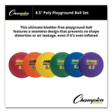CHAMPION SPORT Sports PX85SET Rhino Playground Ball Set, 8.5" Diameter, Assorted Colors, 6/Set