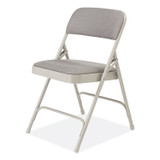 NATIONAL PUBLIC SEATING NPS® 2202 2200 Series Fabric Dual-Hinge Premium Folding Chair, Supports 500 lb, Greystone Seat, Greystone Back, Gray Base, 4/Carton