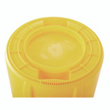 RUBBERMAID COMMERCIAL PROD. 2632 YEL Vented Round Brute Container, 32 gal, Plastic, Yellow