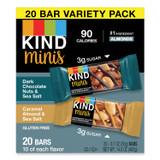 KIND LLC 27964 Minis, Dark Chocolate Nuts and Sea Salt/Caramel Almond and Sea Salt, 0.7 oz, 20/Pack